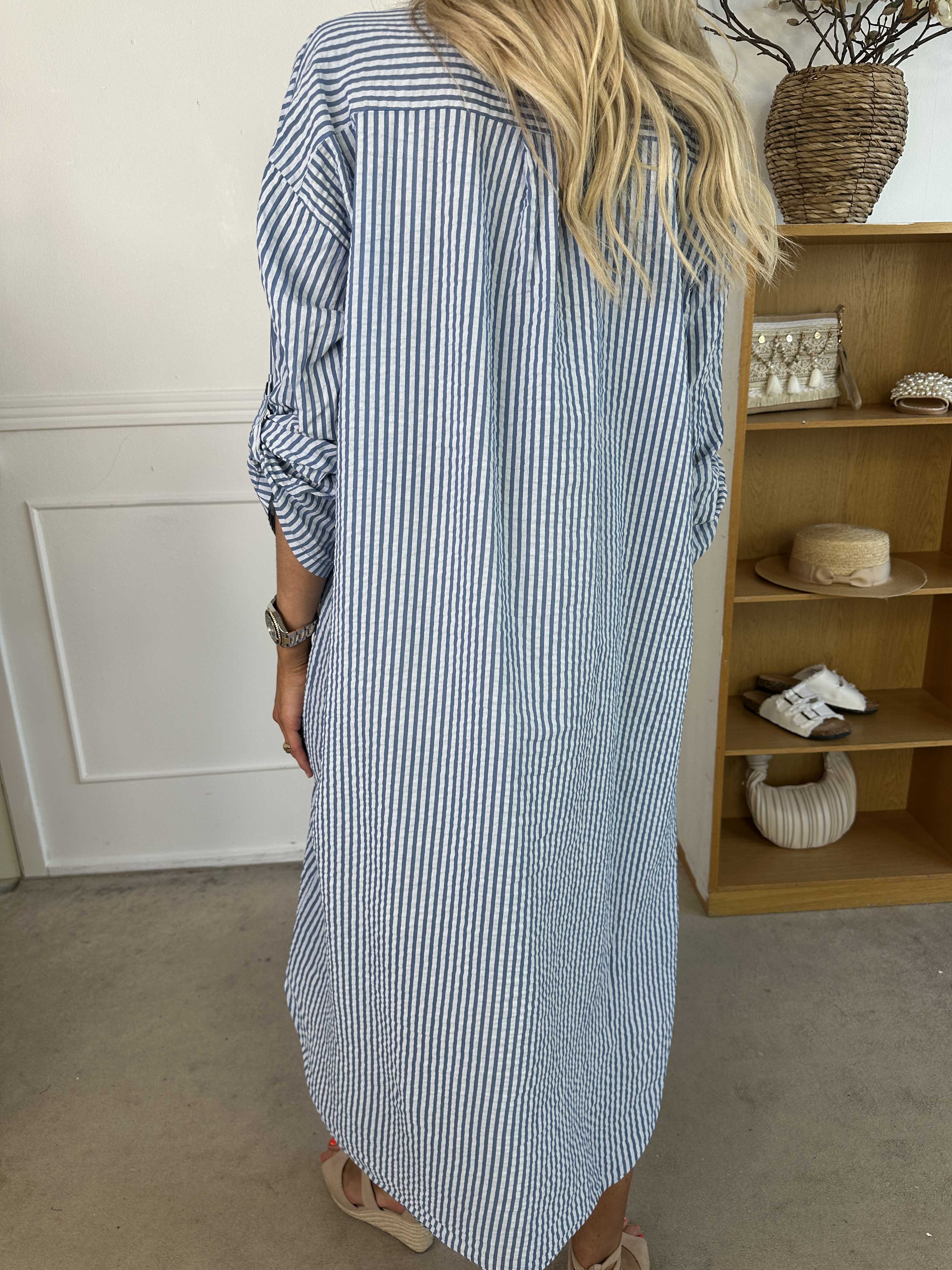 Irena - Långrandig skjorta i ström och vågigt tyg